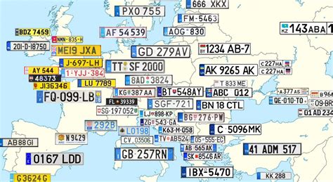 plaque immatriculation des pays d'europe